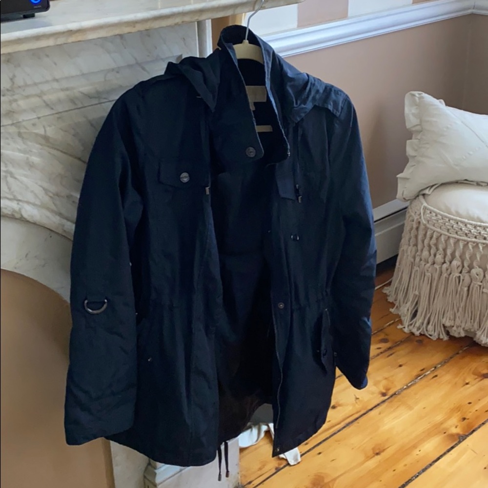 Navy blue Michael Kors rain coat